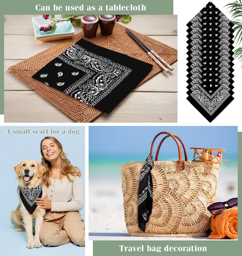 YSense 14 pieces Bandanas Paisley Print Novelty Headband Cowboy Headwraps Scarfs Hair Head Bandana for Women Men Boy Girl - Image 4